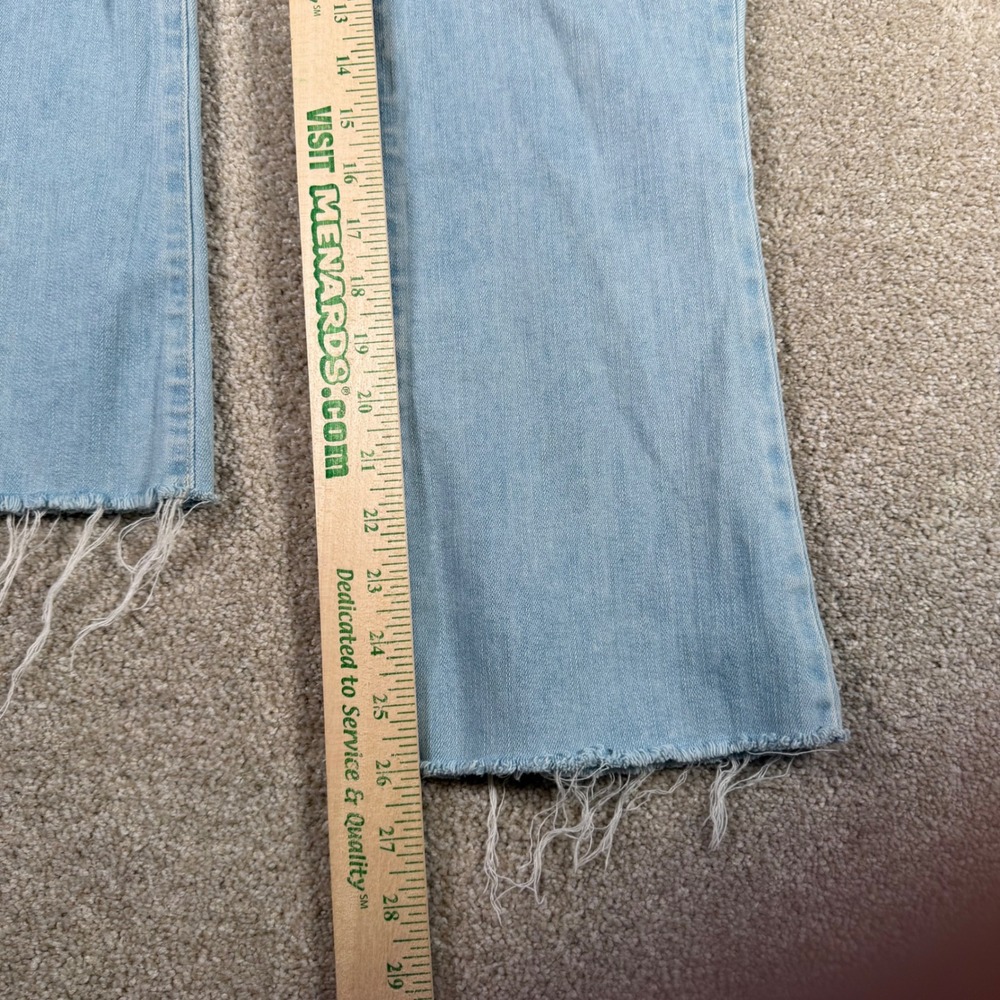 Paige Rory Crop Flare Jeans Women Size 30 Light Wash Distressed Raw Hem READ - Picture 7 of 11